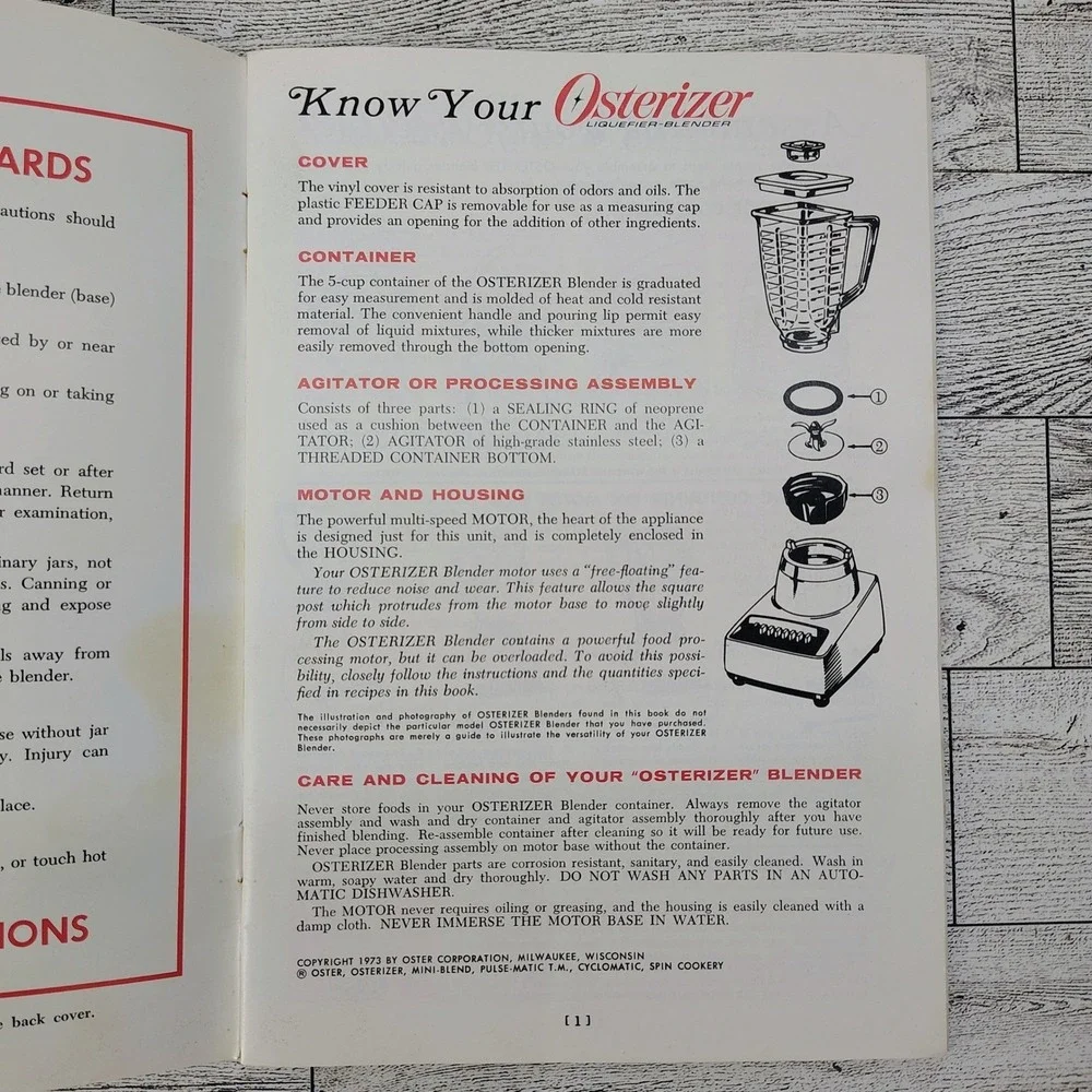 Osterizer Blender Spin Cookery Cookbook Owners Manual Booklet & Recipes 1973 Vtg